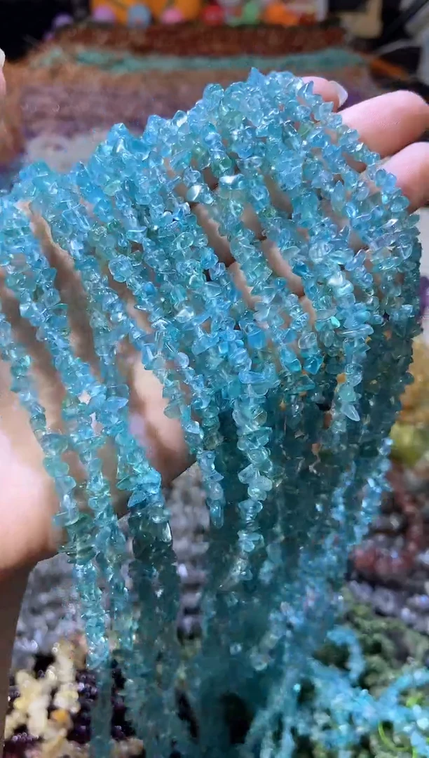 水晶珠宝半成品未镶嵌小蓝磷灰