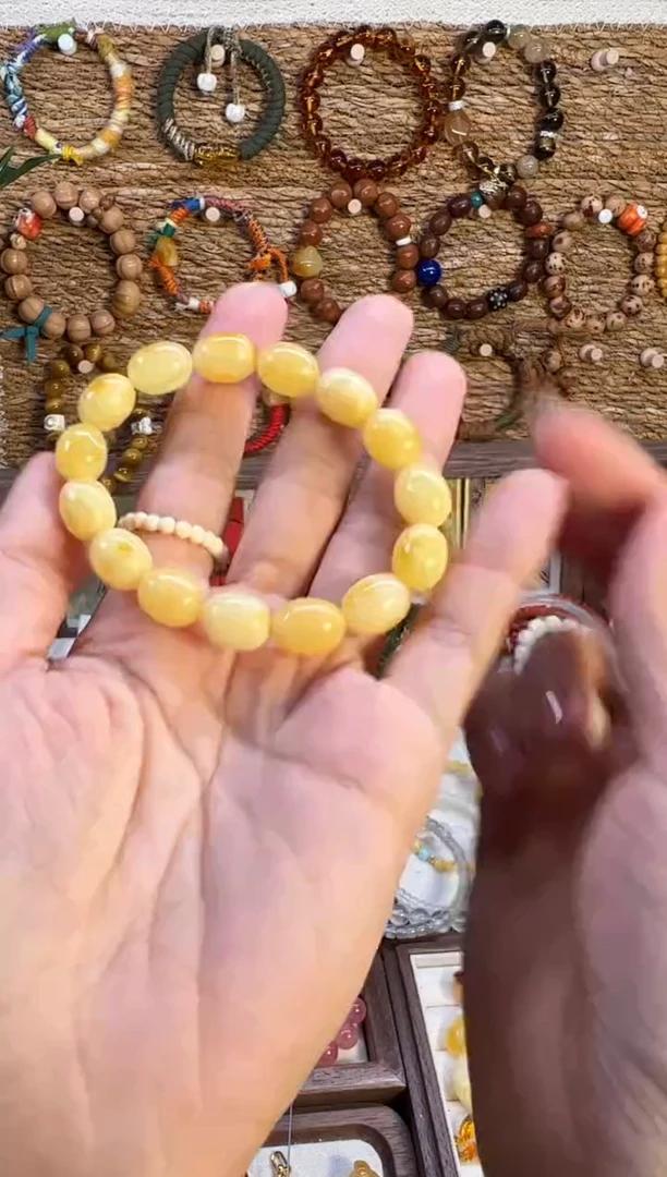 【闪购商品】石膏制品枣珠单圈手串 俏色