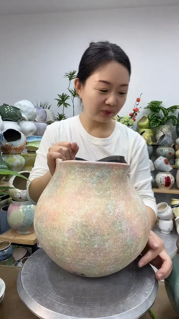 9.6陶瓷花盆直播链接高.  25   口17