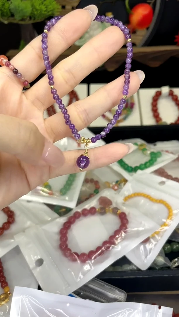 【闪购商品】烟晶手链银S925镶嵌紫水晶手链