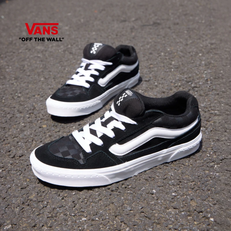 Vans范斯官方 Caldrone黑色棋盘格复古胖胖鞋男鞋板鞋CSPBLK