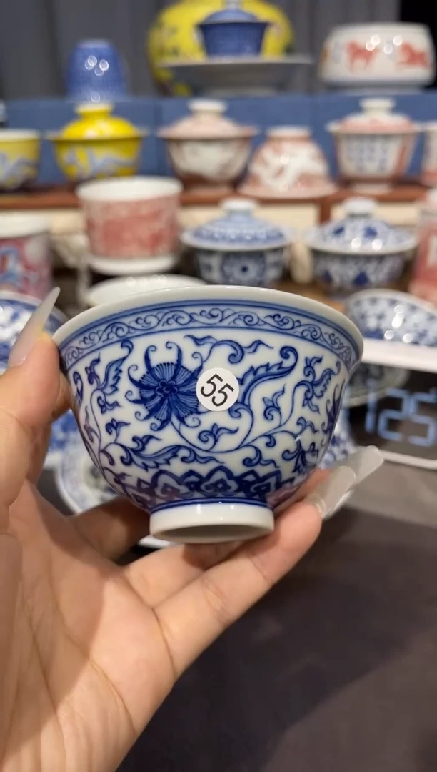 摆件缠枝花卉单杯发发发