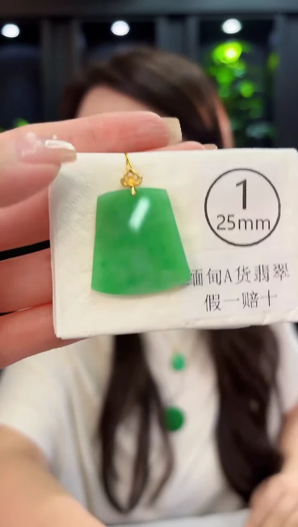 翡翠18K金镶嵌颈饰 缅料A货/支持复检/一件