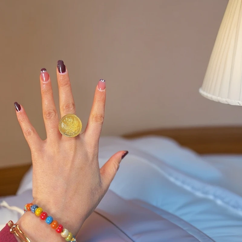 合金戒指 合金戒指 圆盘款式戒指素款民族风 时尚爆款戒指 013号