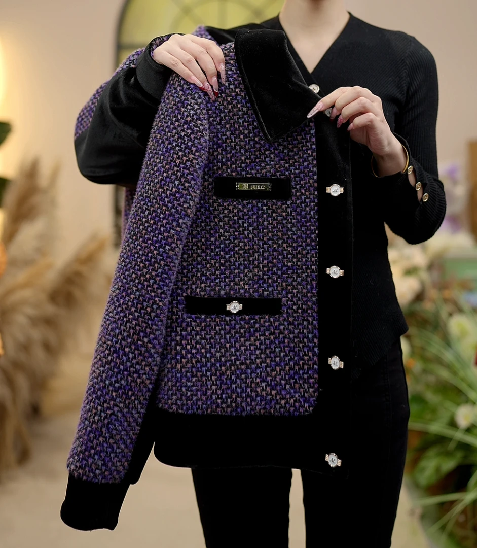 【KK】-新年必备新款设计师百搭时尚名媛轻奢气质小香风外套