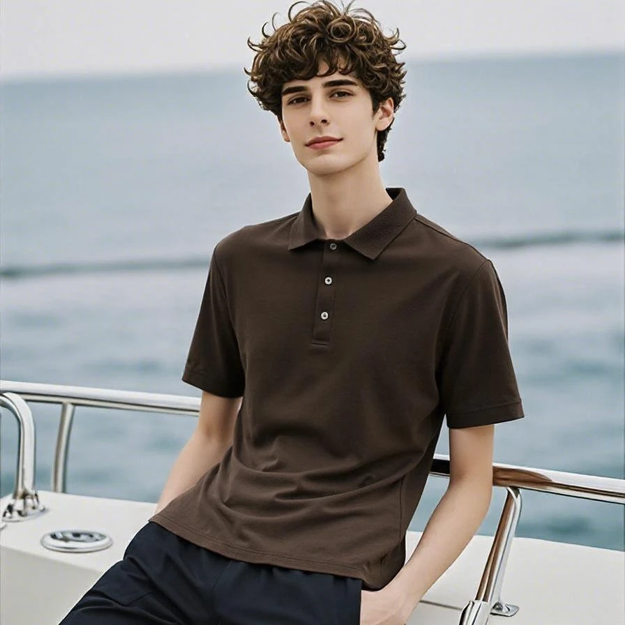 夏季休闲时尚POLO衫男短袖T恤撞色半袖潮流上衣男士运动百搭透气