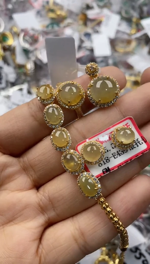 银S925镶嵌戒指翡翠444            3