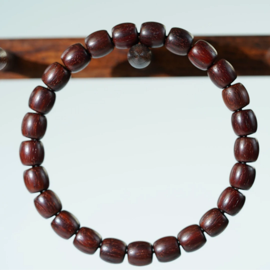 印度小叶紫檀手串卡7桶珠紫檀佛珠文玩天然