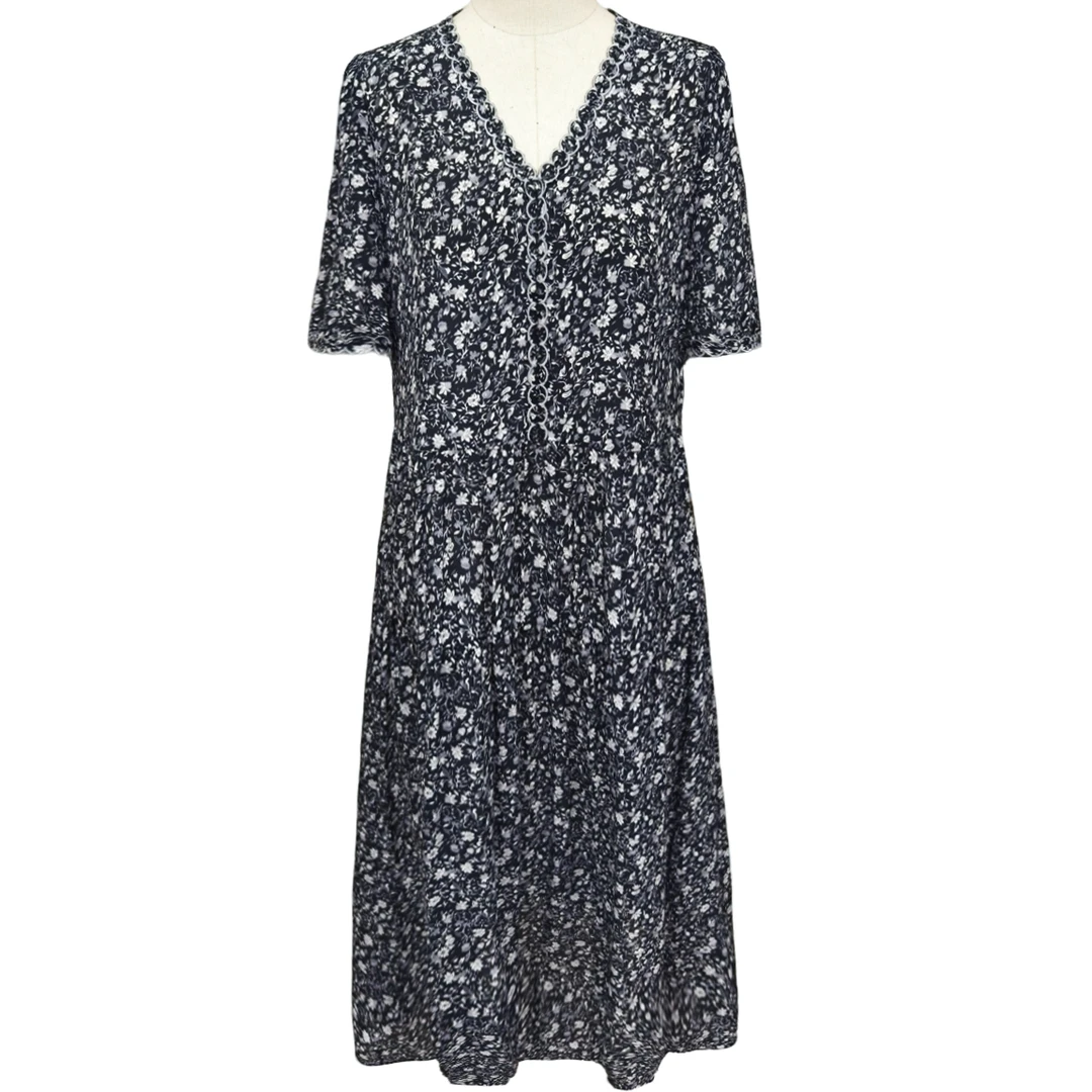 【敏洋纯专属】Q5160印花真丝桑蚕丝连衣裙夏季衣长110