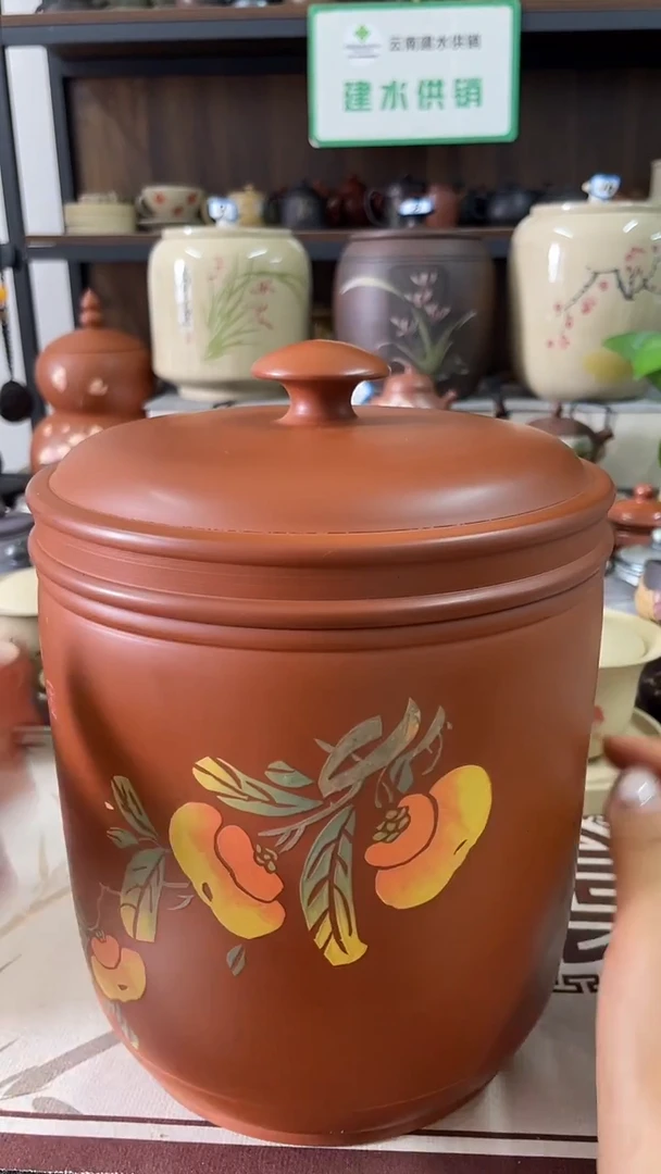 勇**途建水紫陶复烧散茶罐一只