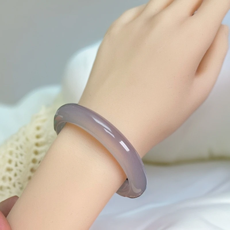 天然玛瑙紫罗兰玛瑙玉髓马料正圈多样性手镯