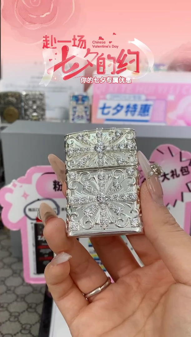 镜面纯银满钻克罗心