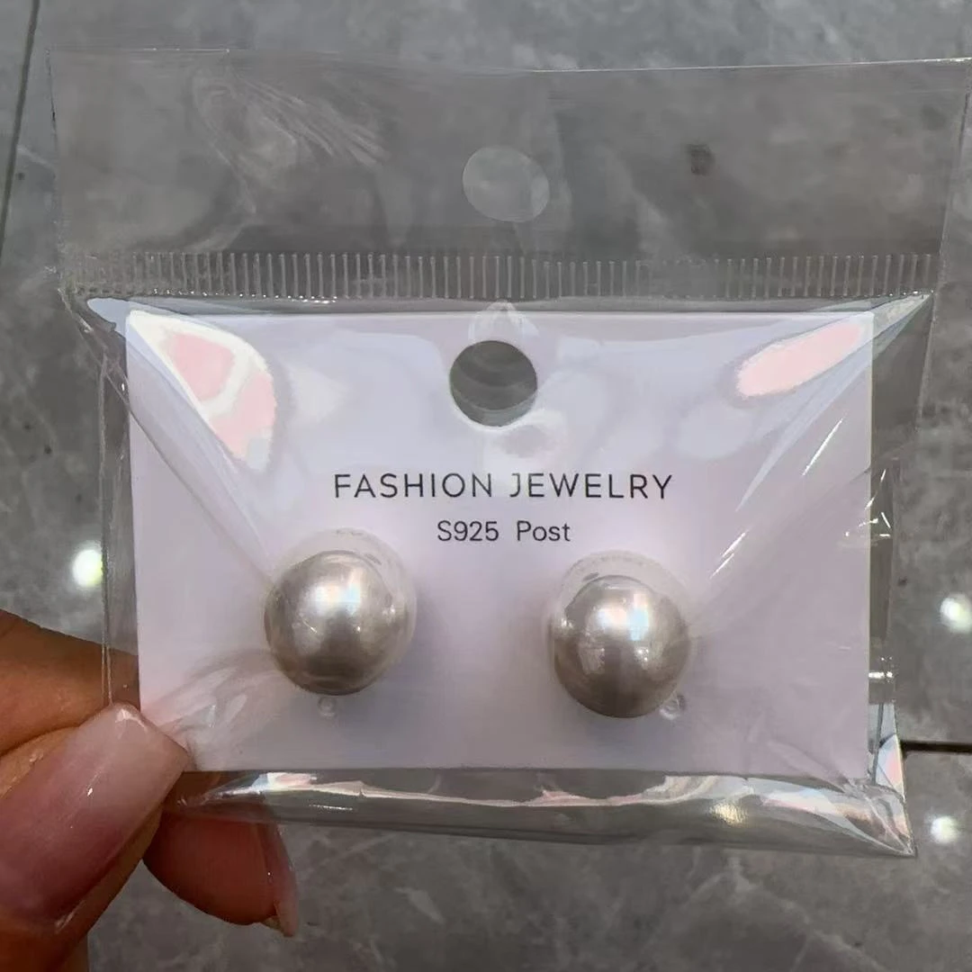 非金属仿珍珠耳饰 李园家2号店-043-高级感气质14毫米珠子耳钉