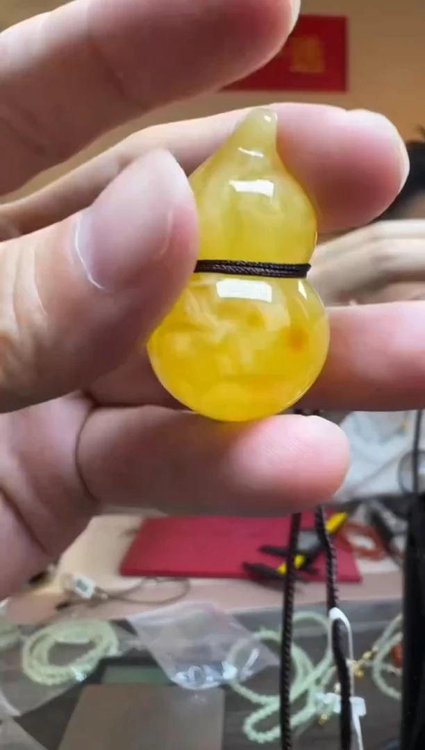 琥珀吊坠(不含链)未镶嵌琥珀蜜蜡葫芦吊坠