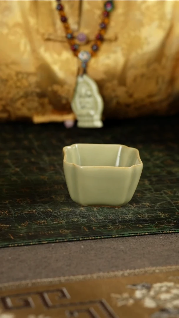 善窑厂汝窑粉青四方杯