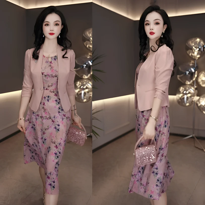 【新品上新】2025年西装外套+半身裙早秋时尚气质洋气女人味两件套