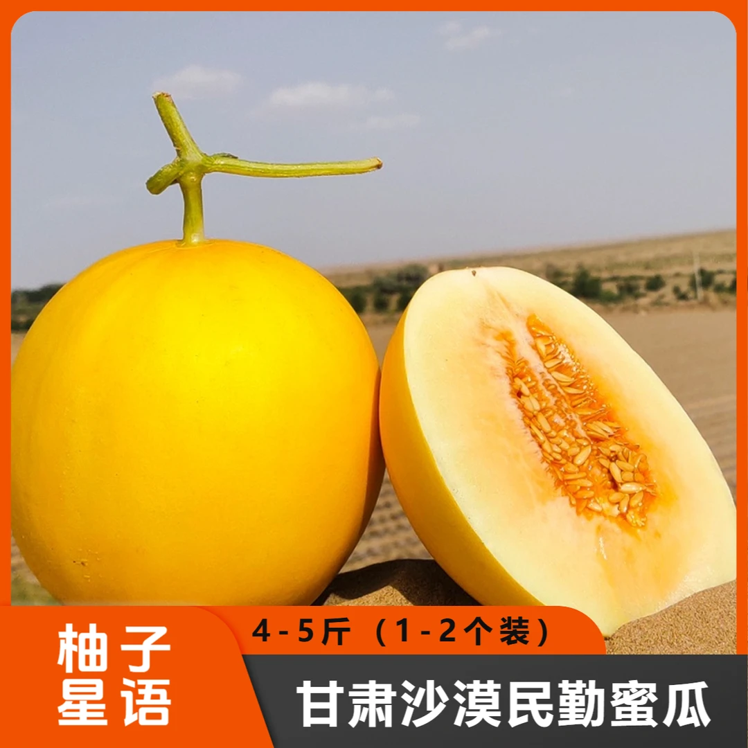 正宗甘肃沙漠民勤蜜瓜4-5斤新鲜当季水果香甜多汁产地直发凯私乐