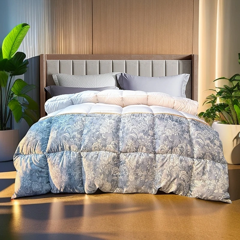 【重约8斤】高奢羽翼冬被加厚被子春秋被芯-青花瓷拼白色