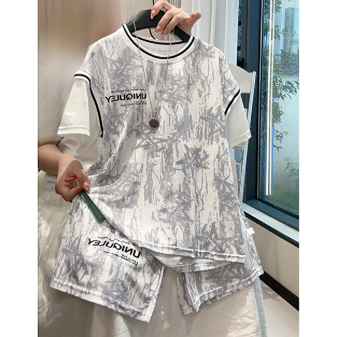 男童夏装冰丝速干球服运动套装2025新款中大童短袖短裤两件套