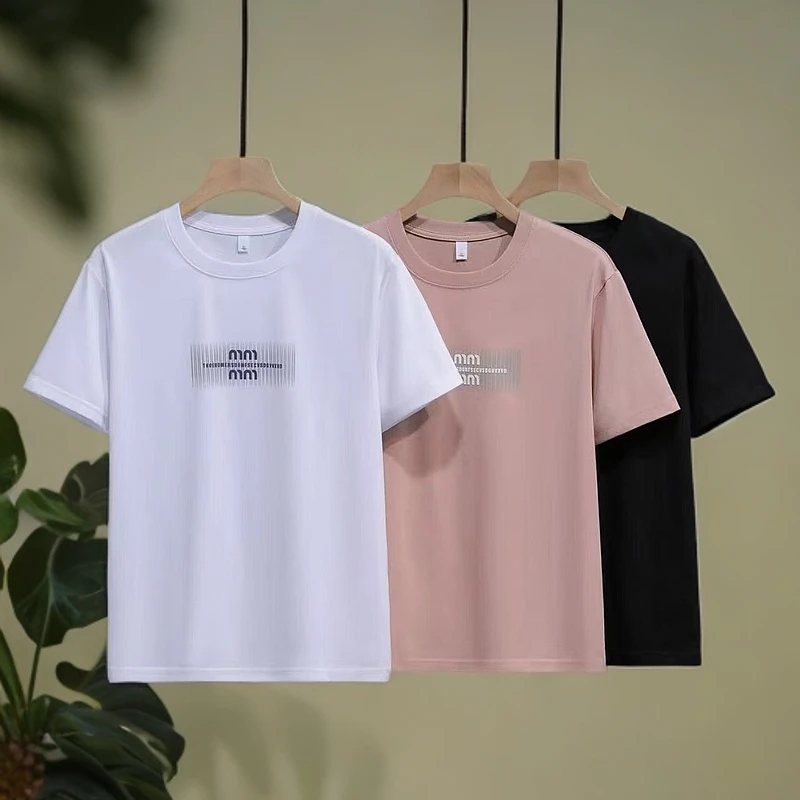 夏季全棉短袖圆领潮流T恤休闲宽松修身时尚大码情侣T恤衫百搭2501