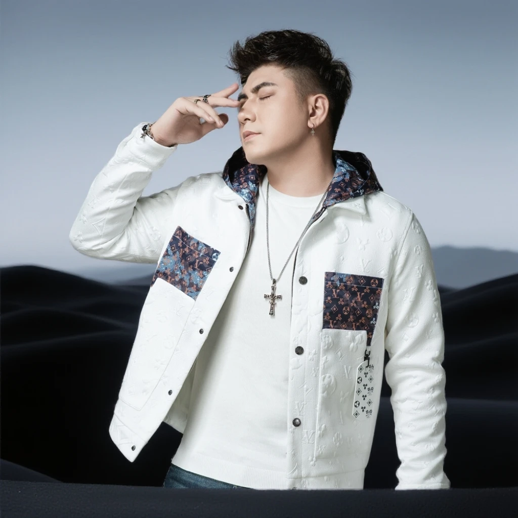 巴赛娜缇男士休闲时尚暗纹提花连帽夹克新款秋冬季男士百搭外套