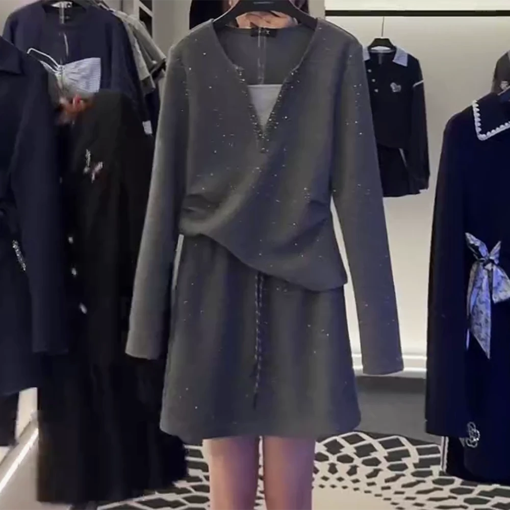 秋季上新设计师新款时尚休闲气质半身裙套装C6169