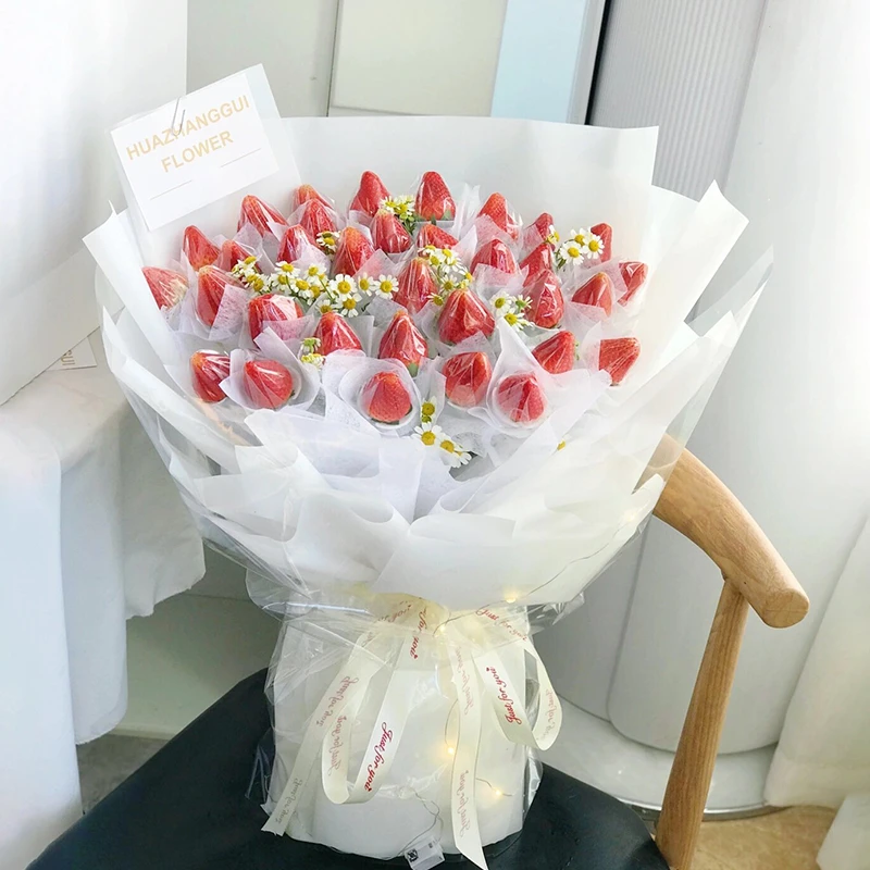 【草莓花束】33颗草莓花束鲜花水果花束花店送花上门鲜花生日花束礼物鲜花店送花上门