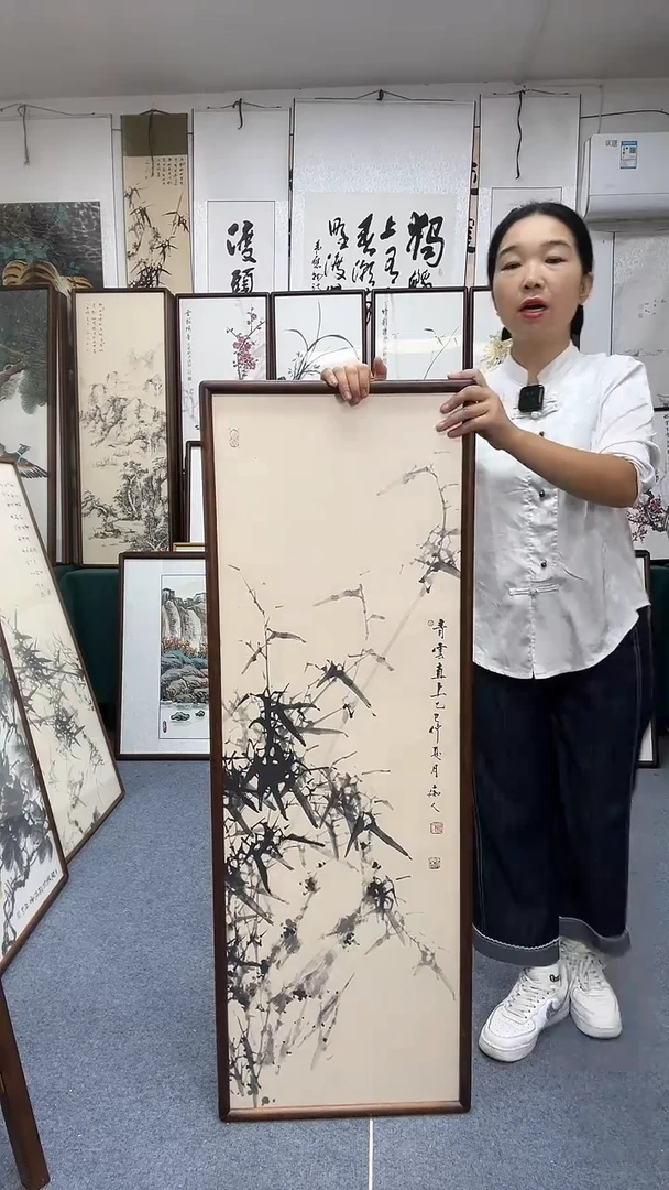 国画42*122实木画框京东包邮手绘