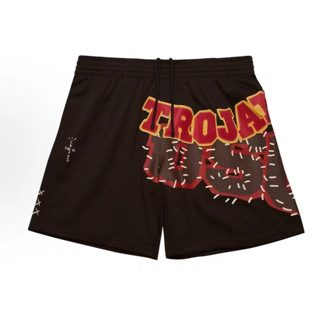 Travis scot X Mitchel Ness 联名款 USC 短裤