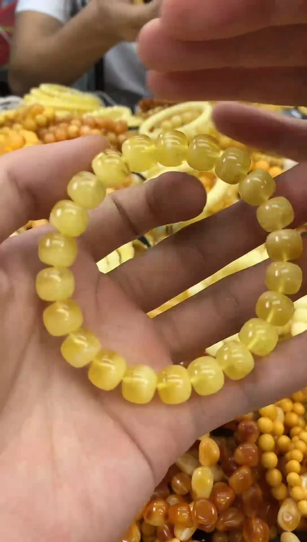 裸石蜜蜡未镶嵌手串