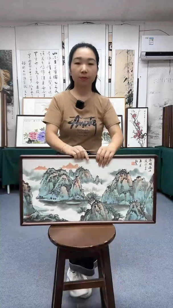 国画35*68实木画框京东包邮手绘