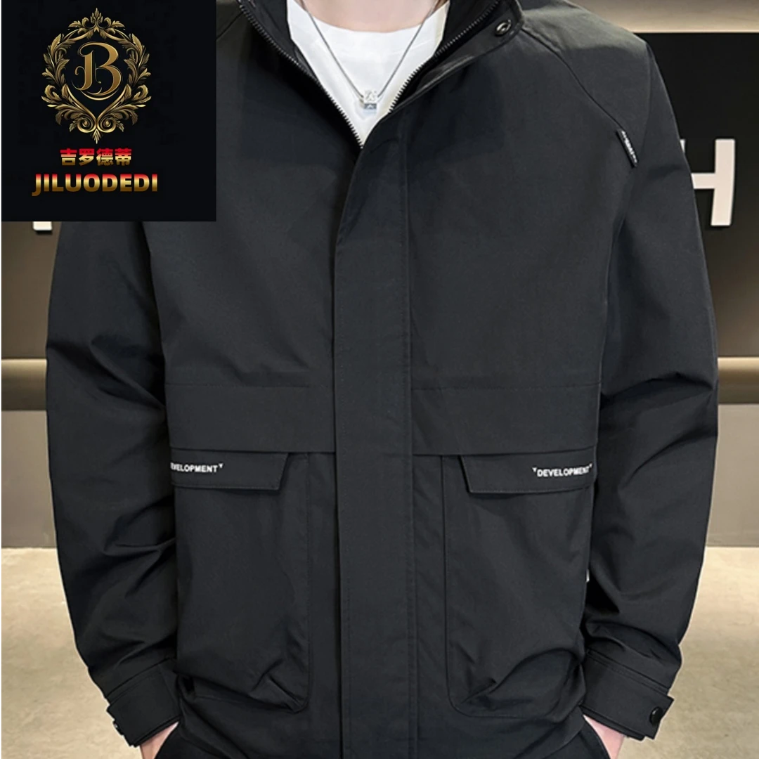 立领夹克男士秋装外套2025新款潮流修身工装上衣服春秋款青年褂子