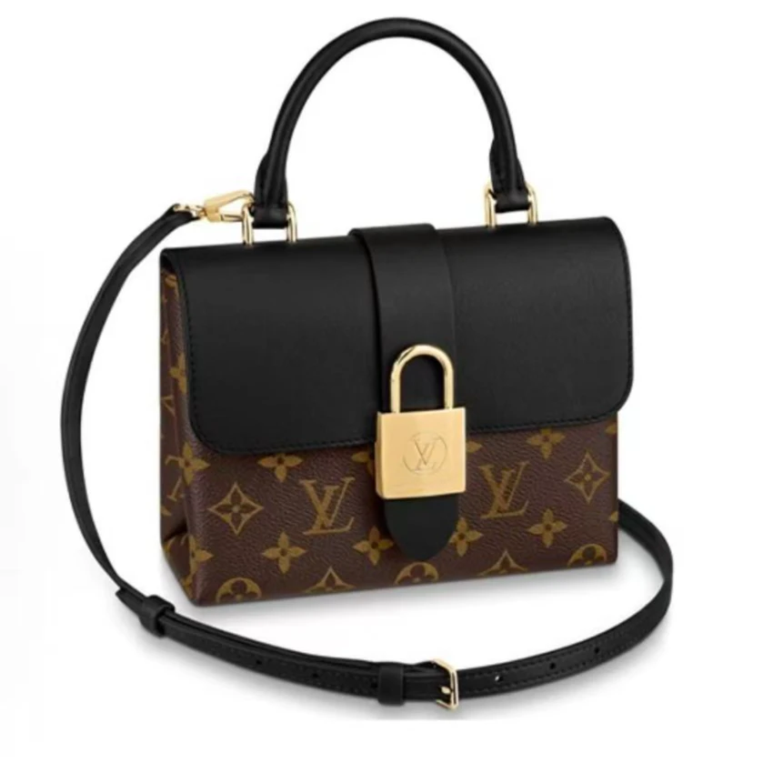 95新 LouisVuitton/路易威登 安洁利路易威登老花黑盖lock bb
