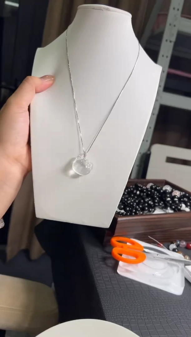 吊坠(赠链)银S925镶嵌水晶巴西白水晶kitty吊坠含925银链