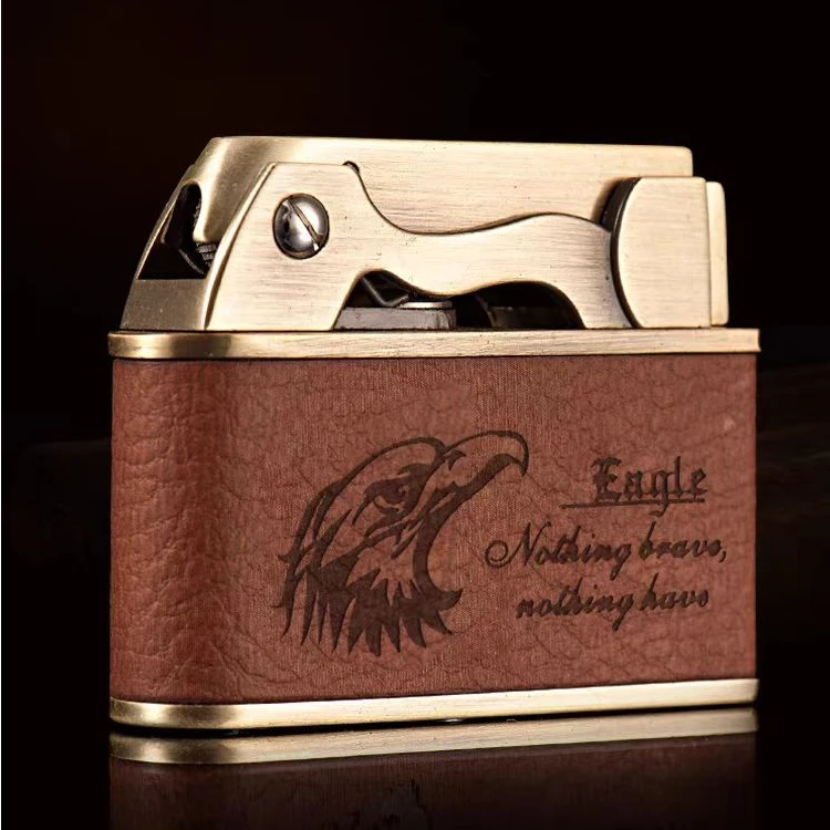 中邦创意复古老式让子弹飞男士皮质火机