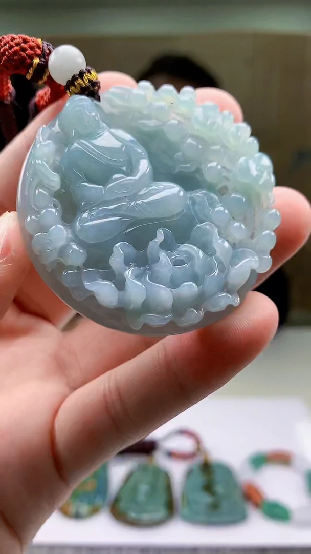 【闪购商品】定制翡翠未镶嵌4969bb-毛货挂件11