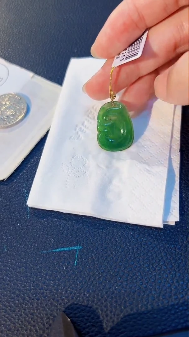 翡翠18K金镶嵌颈饰缅料A货/支持复检/一件