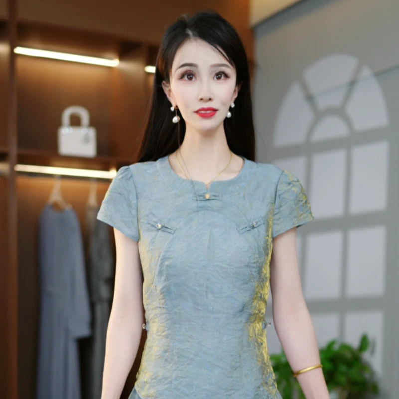 时尚高级感法气质夏季显瘦减龄洋气设计感修身套装两件套M-4XL