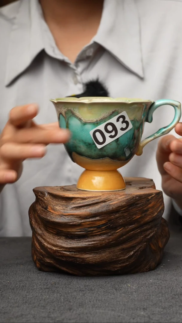 杯子093景德镇手创颜色釉杯（食品级）带冰裂纹