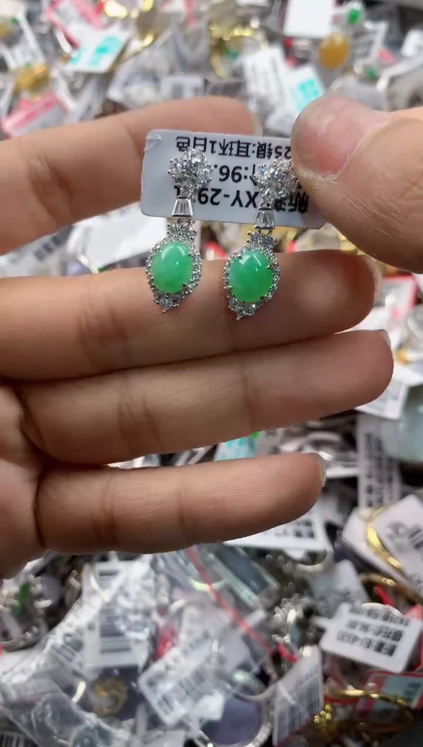 银S925镶嵌戒指翡翠888   9