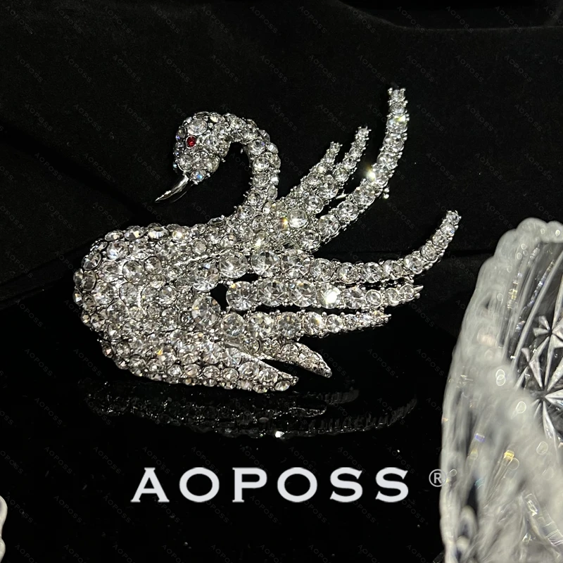 AOPOSS白姿 镀K金 [白天鹅]胸针女士原创设计小众饰品氛围