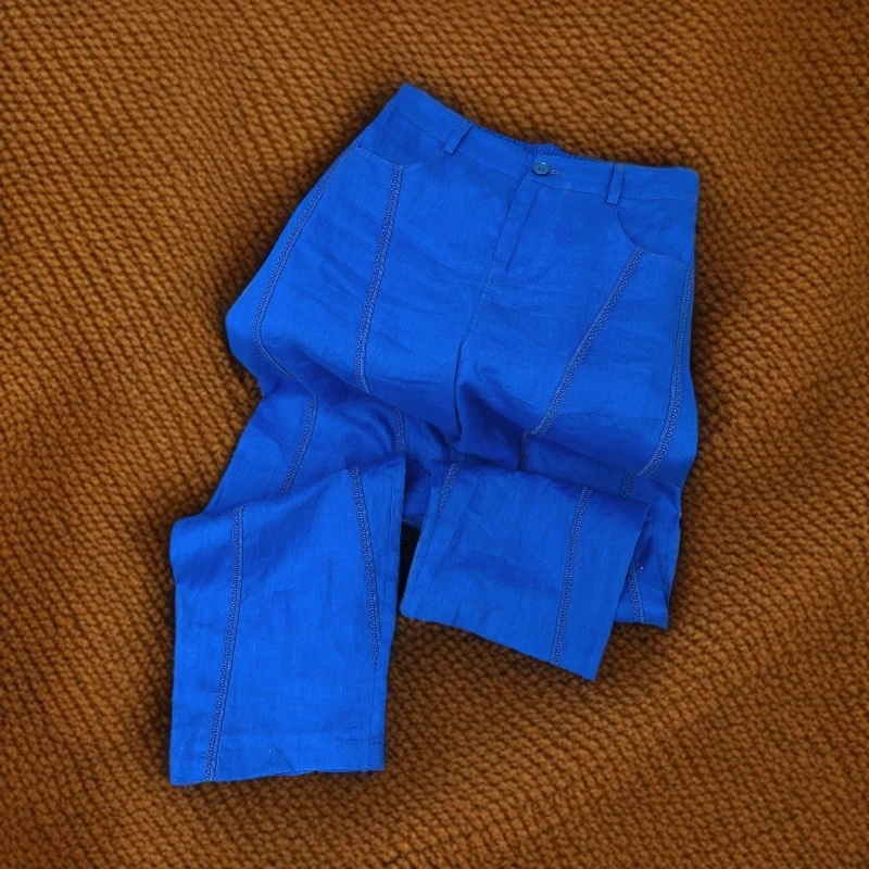 DESMAN【曼玉推荐】夏季新款亚麻户外时尚简约山本裤