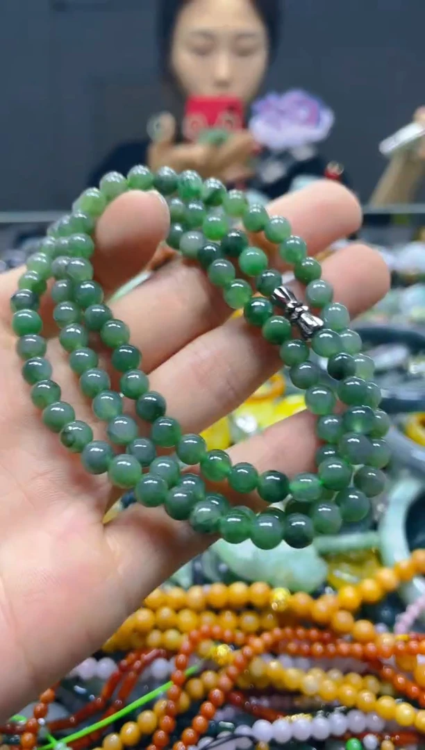 颈饰未镶嵌翡翠5mm/X/翡翠A货，一件也是批发价