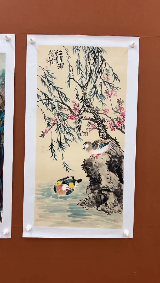 国画李文峰三尺整张没骨花鸟