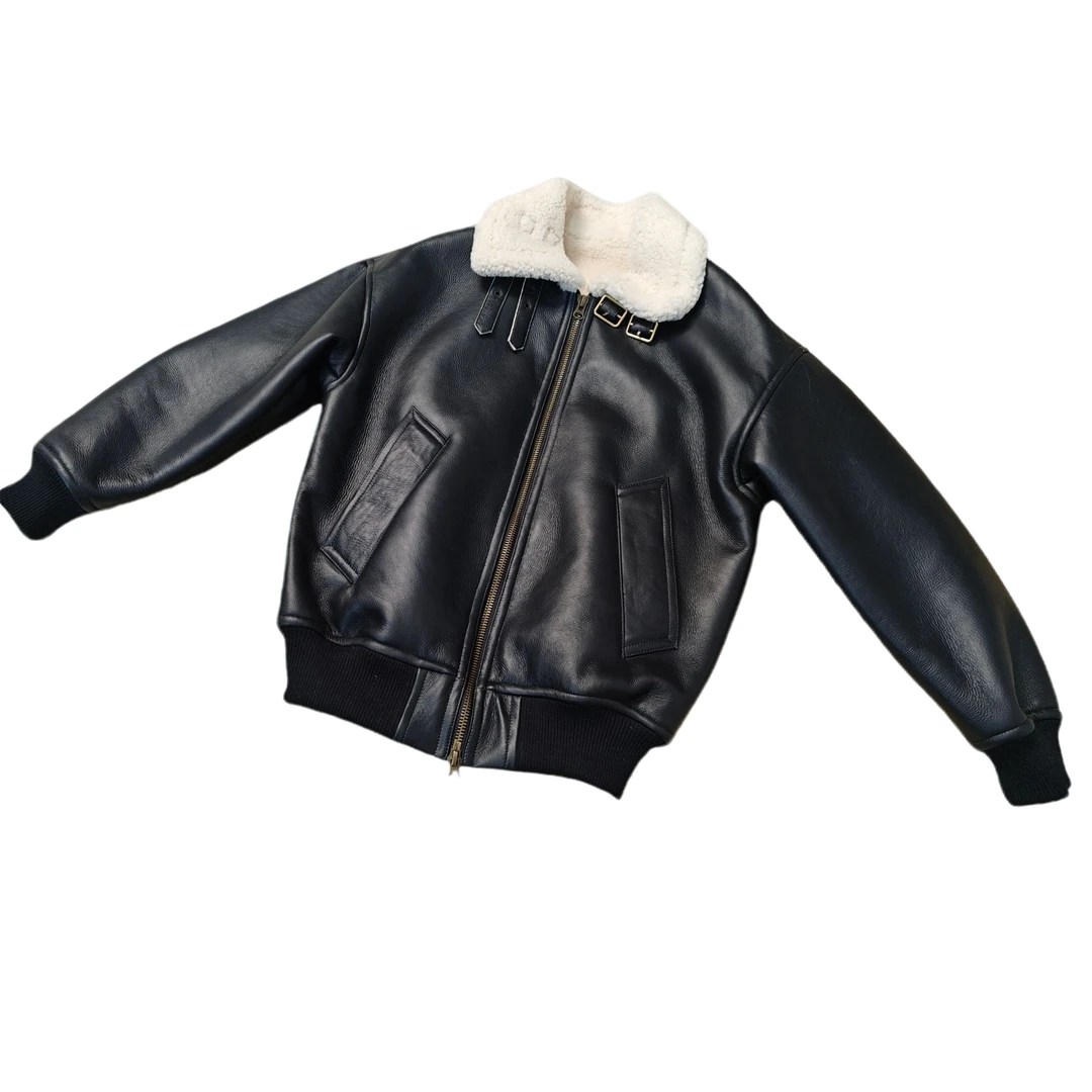 KY01系普热休闲B3短款飞行夹克毛长1.2+秋冬保暖防风原皮毛高质感