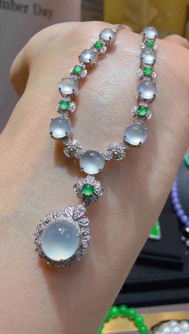 套链18K金镶嵌翡翠多样性团购发一件