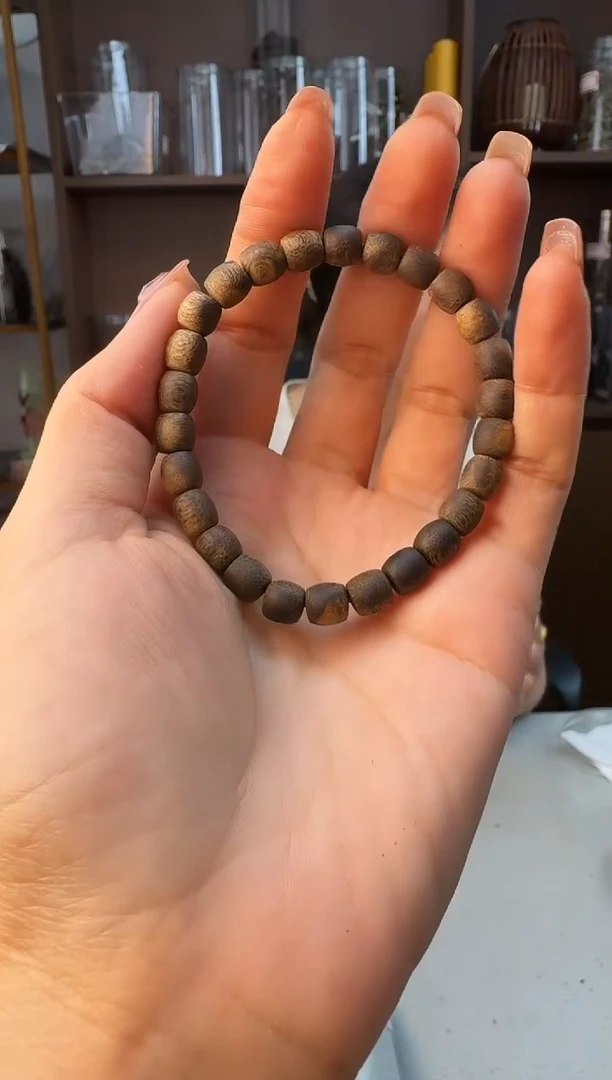 手串沉香林****食07白奇沉水鼓珠单圈多样性发一