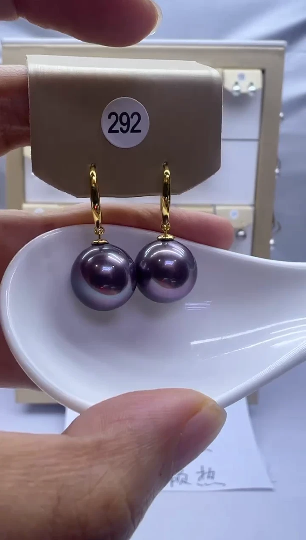 银S925镶嵌耳饰淡水珍珠292