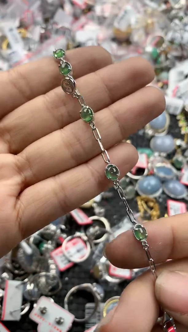 银S925镶嵌戒指翡翠14                8