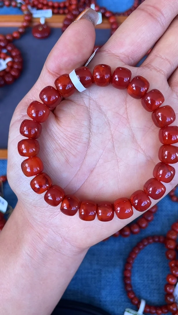 未镶嵌手串南红玛瑙N32凉山瓦西料原矿玫锦红单圈